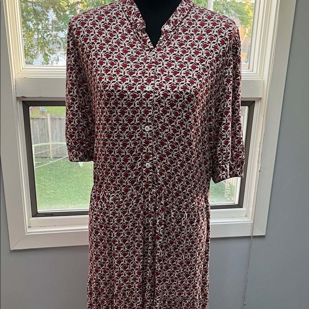 Max Studio Red and White Midi Dress 1X - Picture 2 of 4